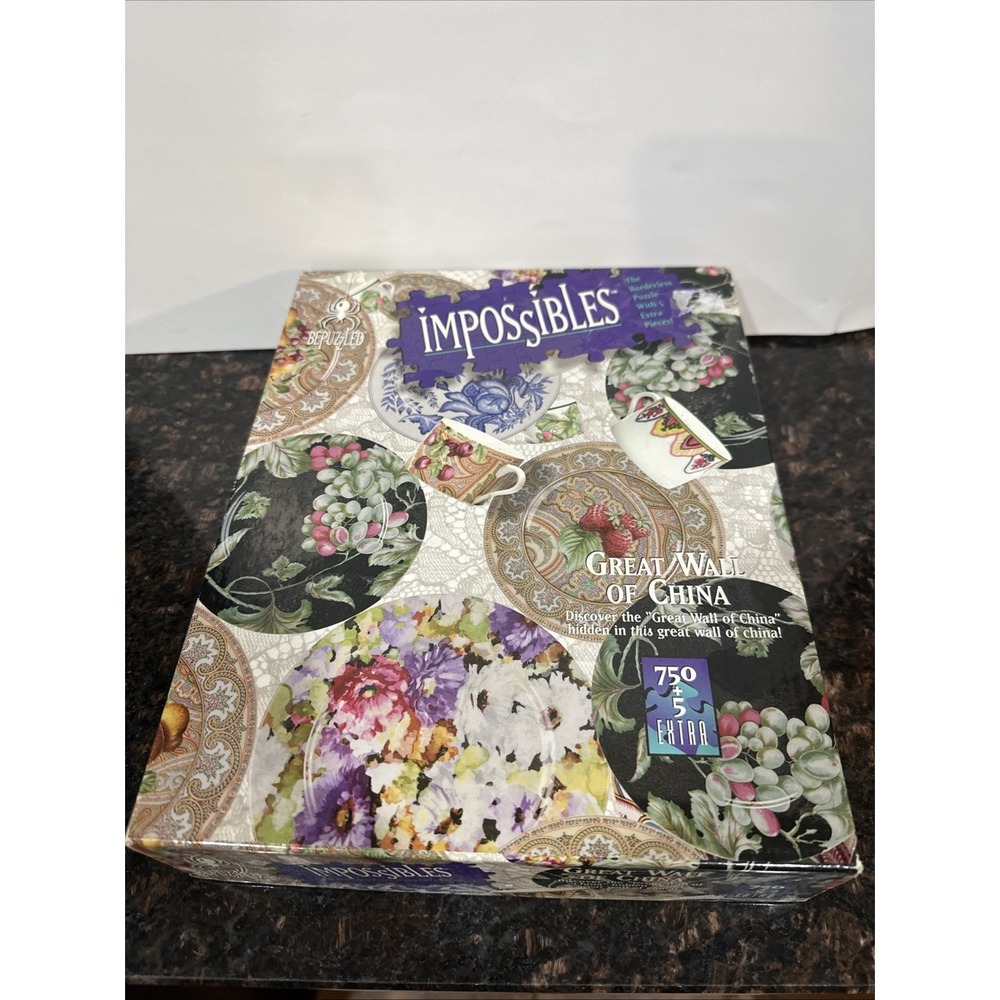 1994 Great Wall of China Impossibles BePuzzled Tea Cups 750 Piece Jigsaw Puzzle